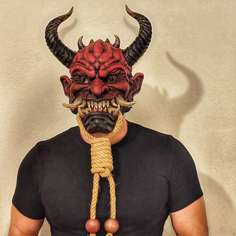 , Pinterest (onanista): Authentic Japanese Oni Hannya Demon Mask for Samurai Cosplay, Halloween, Festivals & Masquerade Events – Etsy