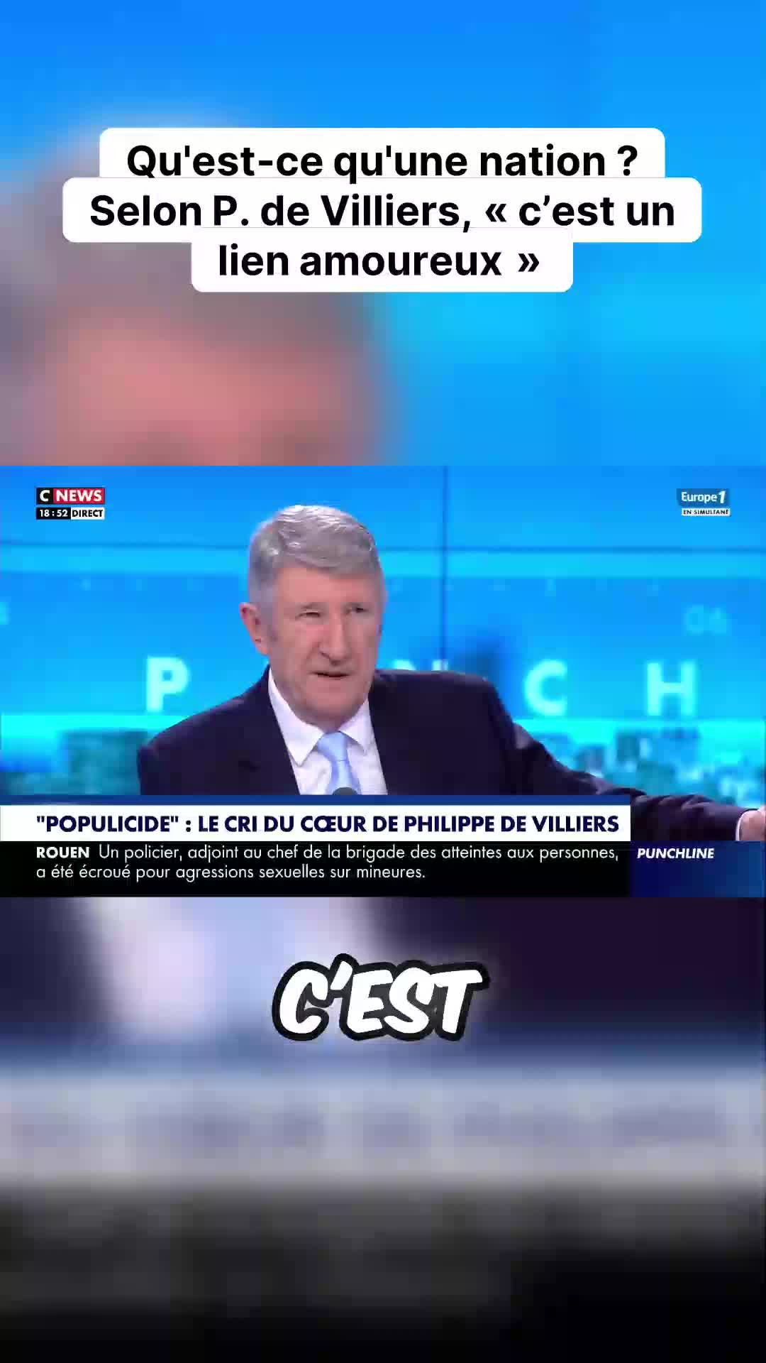 , Tiktok (onanista): Philippe de Villiers livre une vision percutante de ce qui fait la France : une