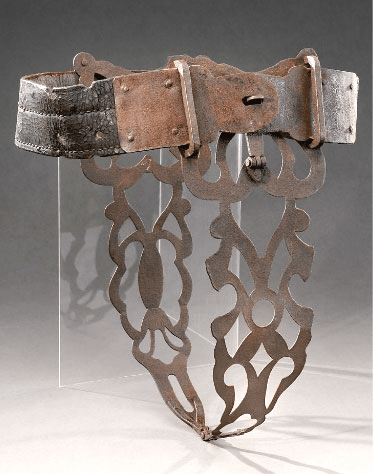 , Castità; Think your wife’s cheating on you? A really fine 17th Century French chastity belt is coming up for sale.