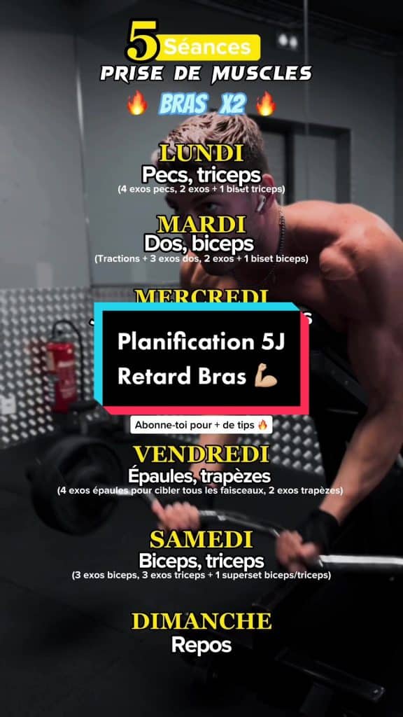 , préparation sportive; Tu t’entraînes 5j par semaine et tu cherches à rattraper un retard BRAS Essaies