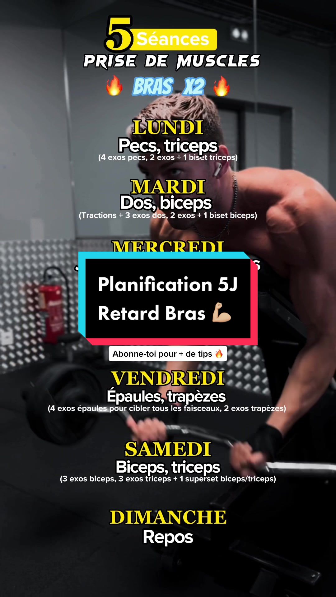 , préparation sportive; Tu t’entraînes 5j par semaine et tu cherches à rattraper un retard BRAS Essaies