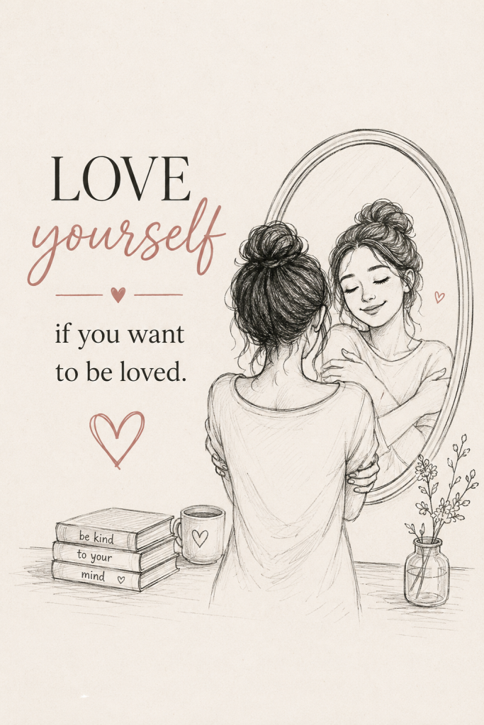 , Pinterest (自己愛): Love yourself if you want to be loved.